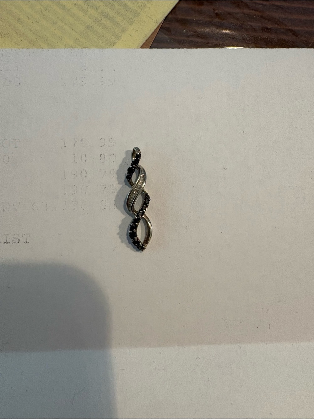10k Black Diamond Twist Pendant